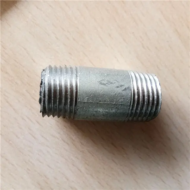 Malleable Cast Iron Pipe Fittings Black Galvanized Male Threaded Nipple