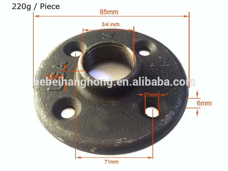 1/2" Malleable Iron Pipe Fittings for Furniture & Plumbing