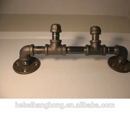 Industrial Pipe Door Mounted Coat Rack Towel Hook Towel Rack and Rods