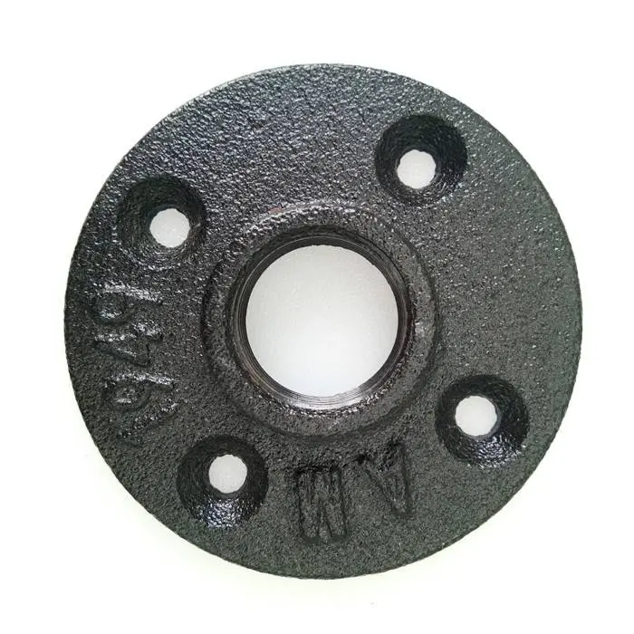 customized black floor flange malleable iron cast iron furniture plumbing pipe fitting