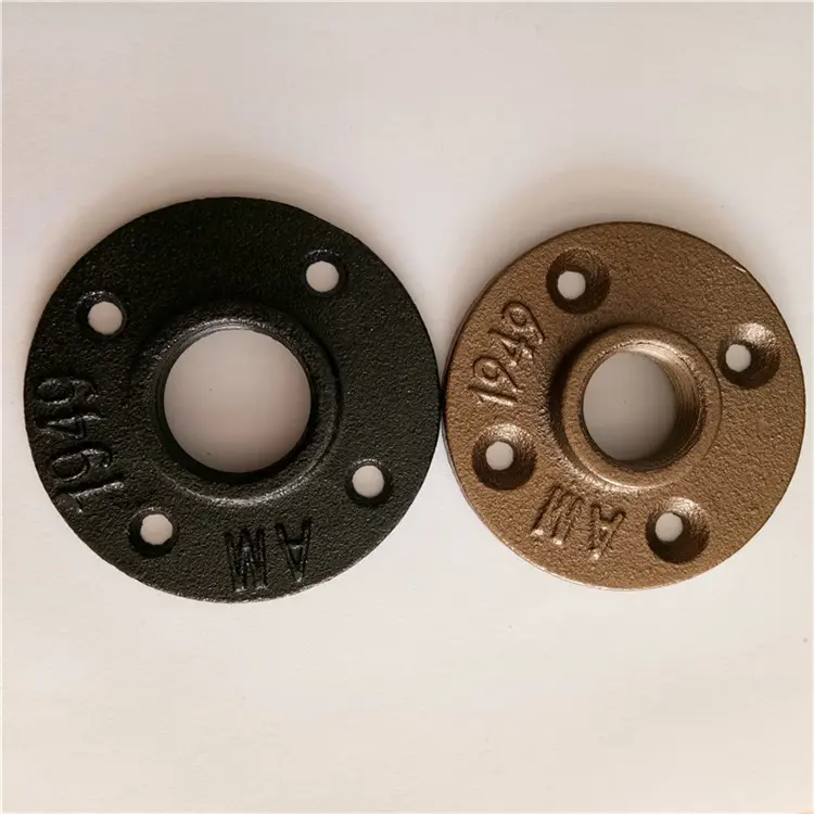 Alibaba hot sell brass color floor flange 1/2 malleable