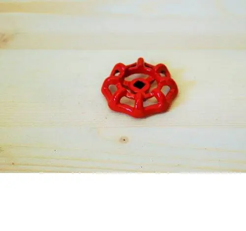 Red 6mm metal valve wheel