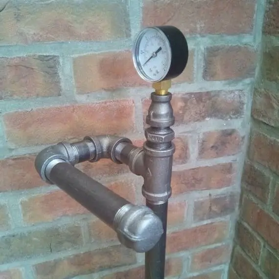 antique industrial pipe shelf with 3/4