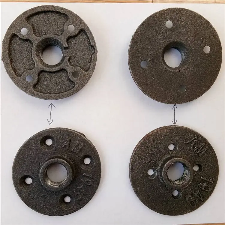 1/2'' Antique Black Malleable Iron Flange for DIY Furniture