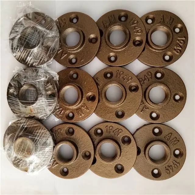 Black color malleable iron floor flange 3/4