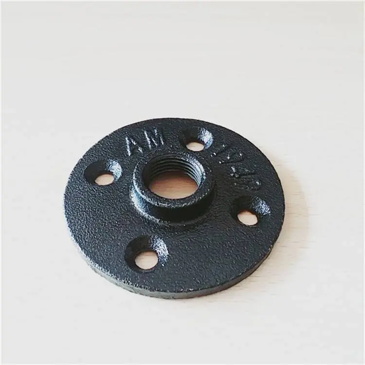 1/2 3/4 Custom made black galvanized wing holes flange malleable cast iron pipe fittings