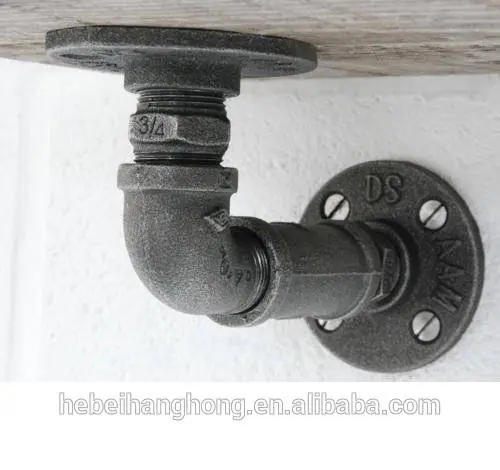 DIY Antique Industrial Pipe Shelf Restoration Hardware malleable iron pipe fittings