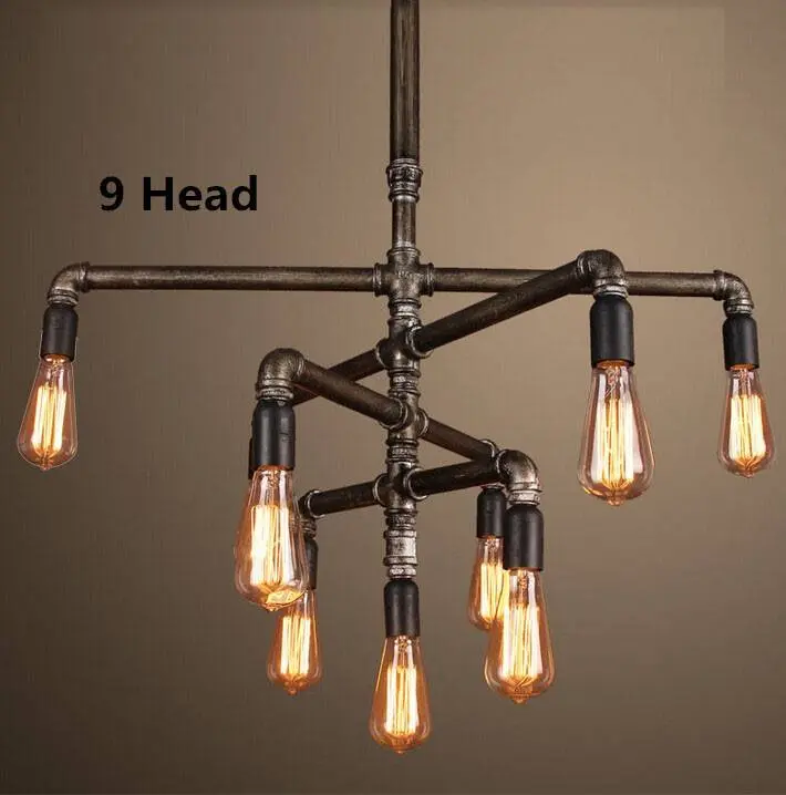 Vintage industrial steampunk wall lamp with black raw retro wrought iron pipe fitting floor flange