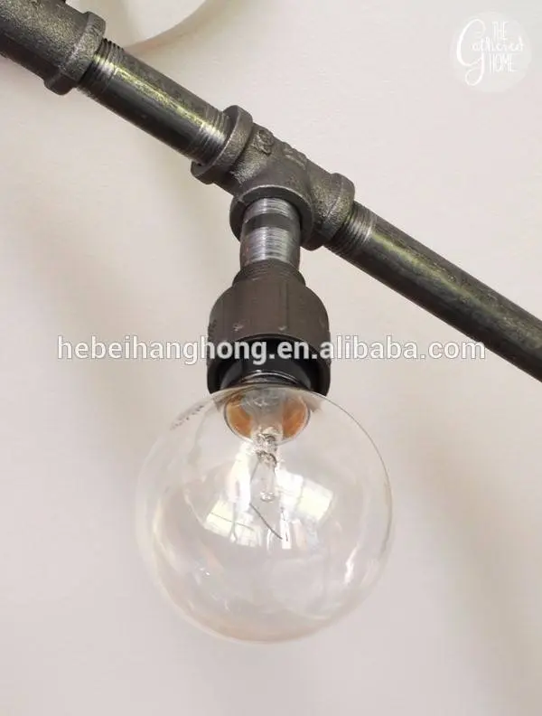 DIY metal pipe pendant light fixture, 3/4" metal pipe elbow