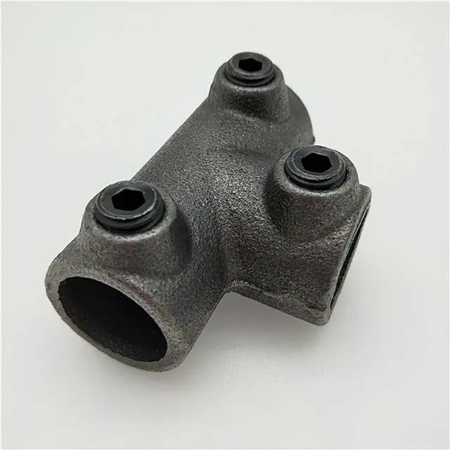 Malleable iron Key clamp-natural color tee pipe fittings