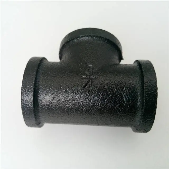 black steel pipe tee cast iron furniture plumbing pipe fitting