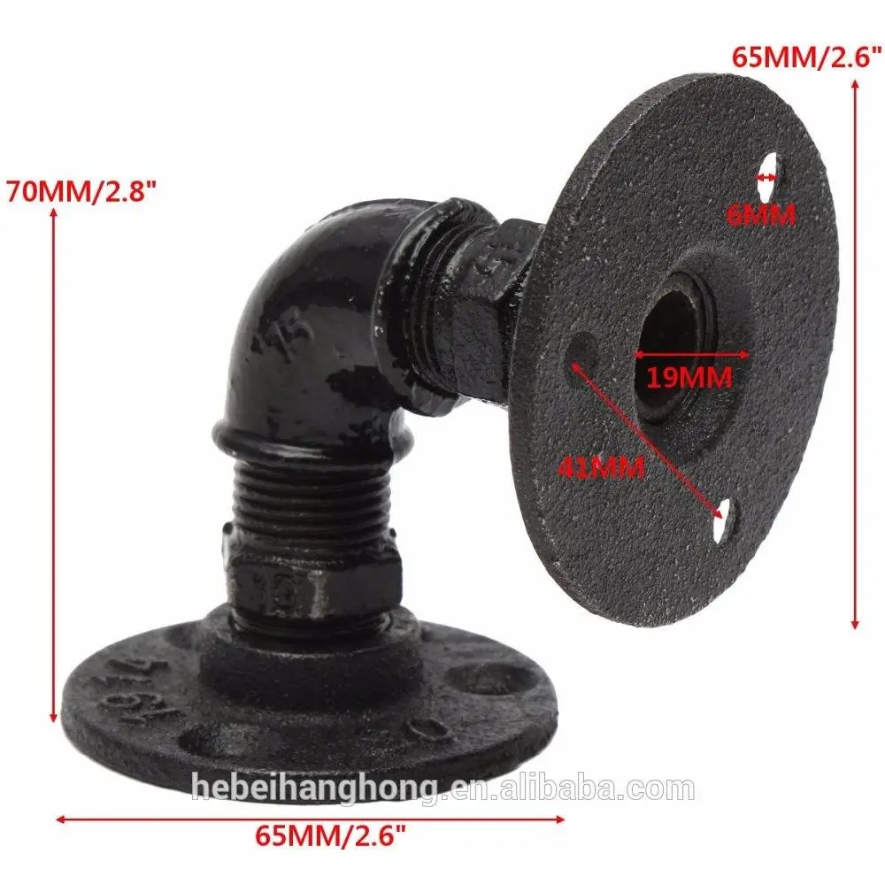 Brackets Wall Floating Shelf Vintage Retro Black Iron Industrial Pipe Shelf Bracket Holder Home Decor Storage Holders