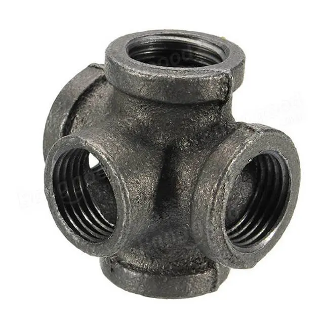 5 way pipe fitting malleable iron connector with female threaded