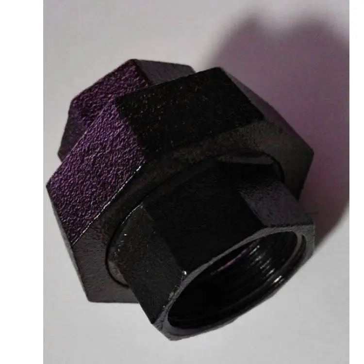 black malleable cast iron union used for black iron pipe table legs
