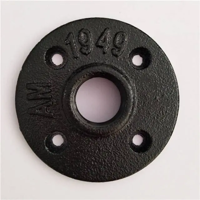 1/2'' 3/4'' 1'' Black Malleable Iron Threaded Floor Flange Used For Antique Furniture