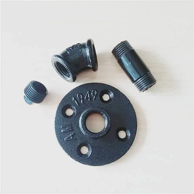 2 inch cast iron plug, floor flange, elbow, tee, used for furniture