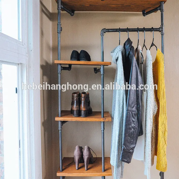 Galvanized pipe fitting used in DIY pipe closet