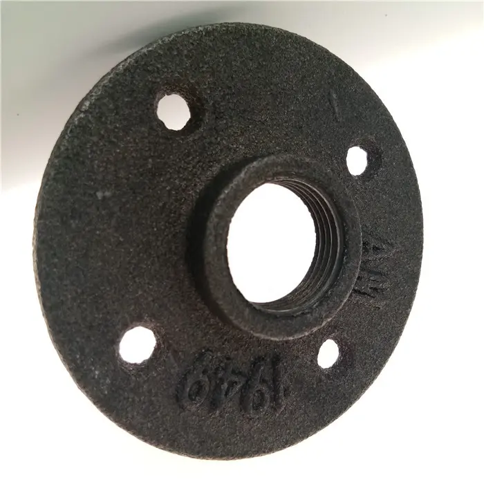 1/2" & 3/4" Black Cast Iron Floor Flange Pipe Fitting