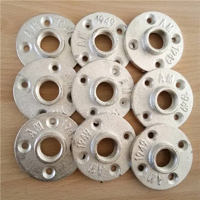 In Stock: 1/2" & 3/4" Galvanized Malleable Iron Floor Flanges