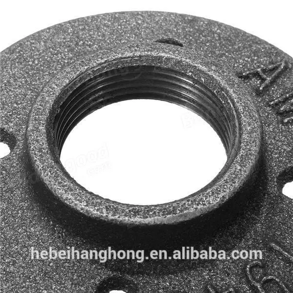 Female Connection and Casting Technics Floor Flange Black Malleable Iron