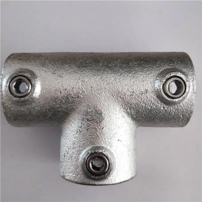 60.3mm Malleable Iron Key Pipe Clamp Fitting three socket tee