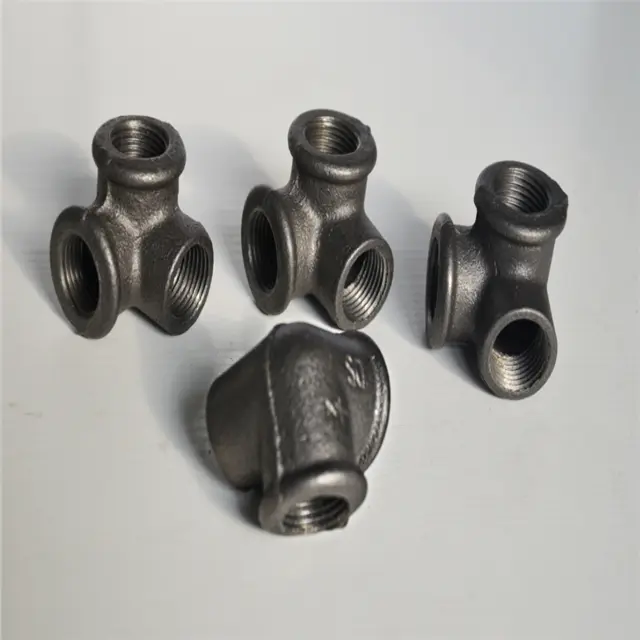 3 way pipe fitting side outlet elbow connector malleable iron pipe fittings