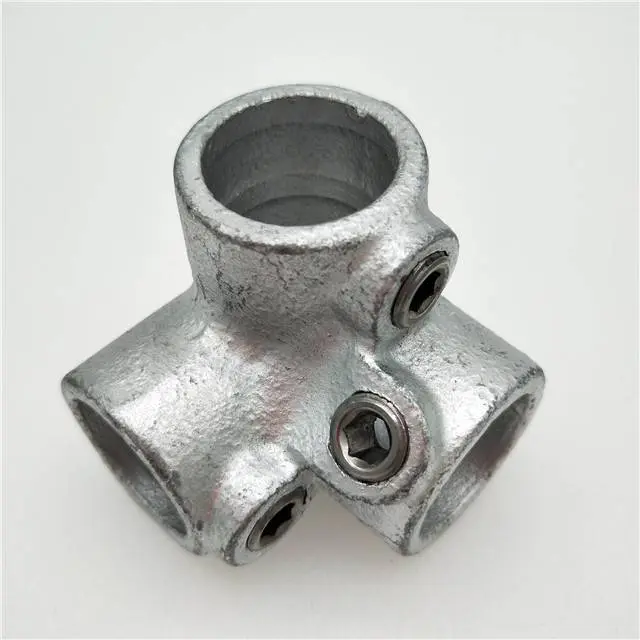 malleable iron combination socket tee and crossover key clamp