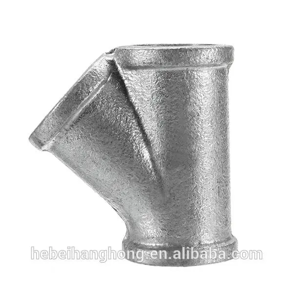 1/2 3/4 1" Galvanized Malleable Iron 45 Degree Female Y Branch
