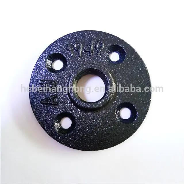 3/4'' black malleable iron BSPT threaded floor flanges