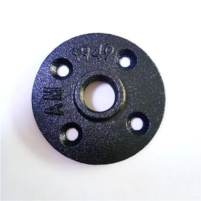 Pipe fitting malleable iron floor flange black sand blasting 1/2-inch