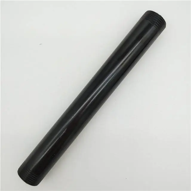 black malleable gas nipple used for cast iron pedestal table base