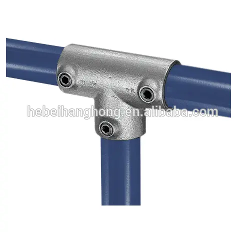 Galvanized key clamp three socket tee