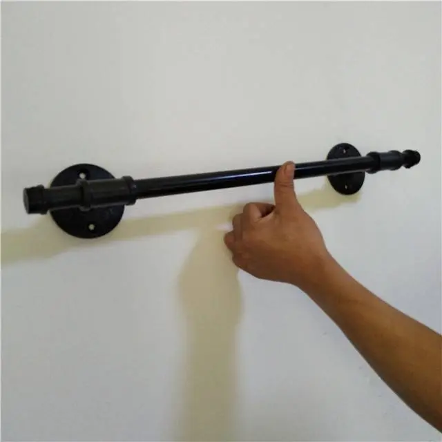 Industrial Pipe Bathroom Hardware 1Set, BLACK furniture fittings