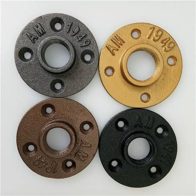 Malleable Cast Iron Pipe Fittings Black  industrial Floor Flange