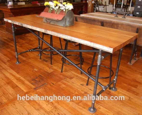 Industrial Cast Iron Pipe Douglas Fir Dining Table