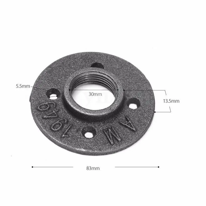 1/2''-2'' sand blasted malleable cast iron pipe fitting floor flange