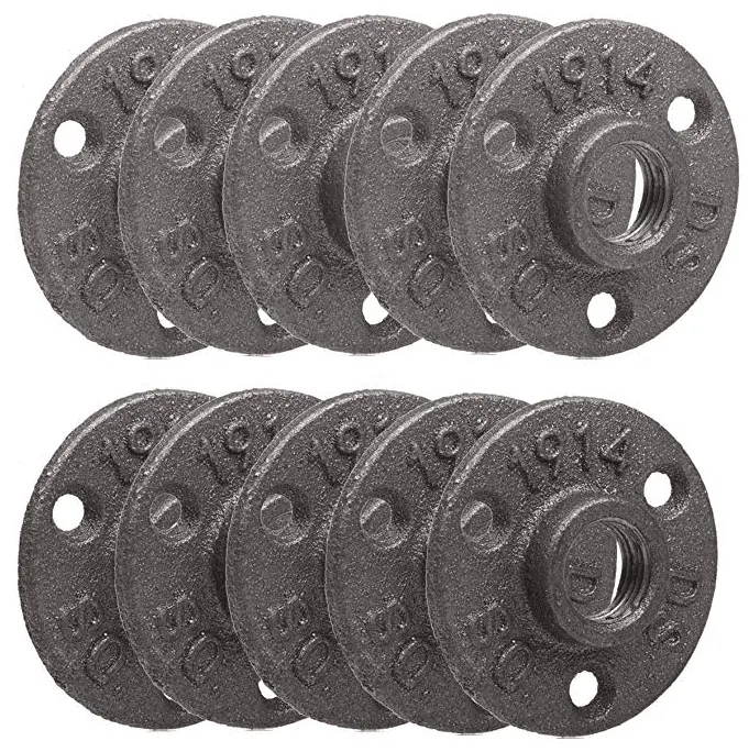 1 inch cast iron rustic black pipe floor flange used for industrial pipe brackets