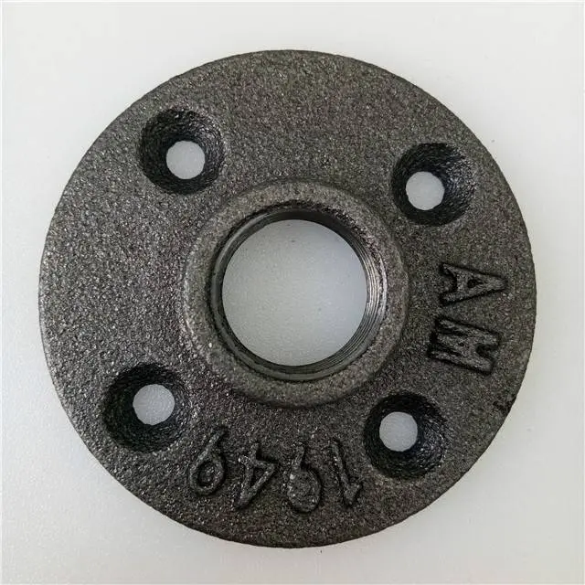 3/4inch industrial malleable cast iron pipe floor flanges used for malleable pipe furniture