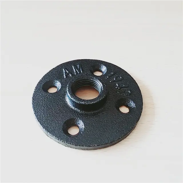 1/2 ,3/4 inch black cast iron pipe fittings floor flange