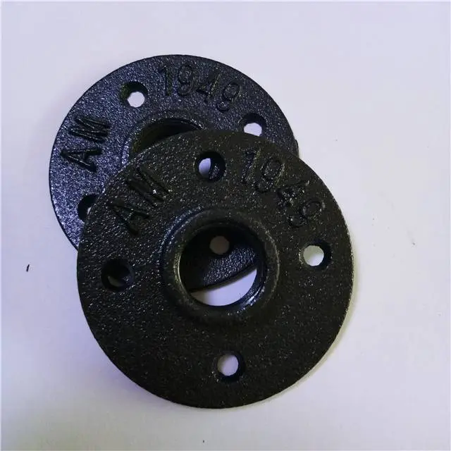 1/2'' 3/4'' malleable iron pipe fitting floor flange for industrial display shelves