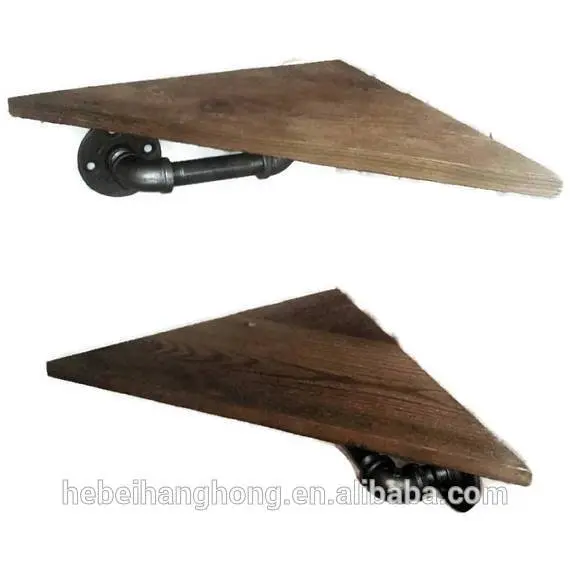 Pair of Industrial Corner Shelves – Pipe Corner Shelf Set