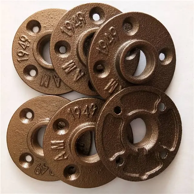 3/4 Inch Reinforced Bronze Flange Iron Pipe Floor Fitting Plumbing Threaded - Durable & Corrosion Resistant