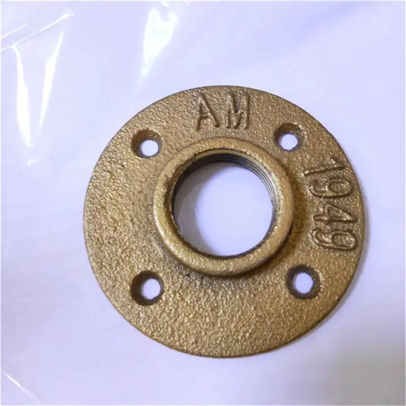 DN15 Black Cast Iron Floor Flange with Threaded Hole for Industrial Pipe , Furniture and DIY Decor