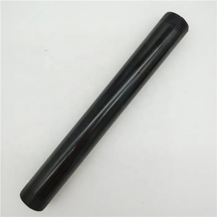black cast pipe fitting thread nipple used for industrial pipe shelf
