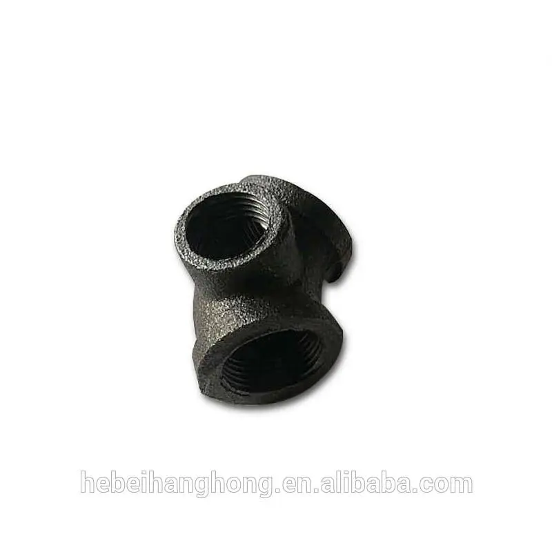 DN20X15 3/4*1/2 Inch Black Iron Pipe Threaded Tee Three Way Fittings Plumbing Malleable Iron Pipe Fittings