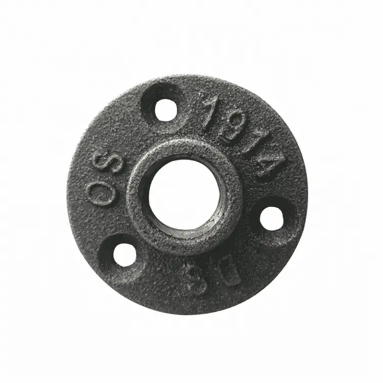 3/4 inch malleable iron floor flange 3-holes malleable floor flange iron fittings