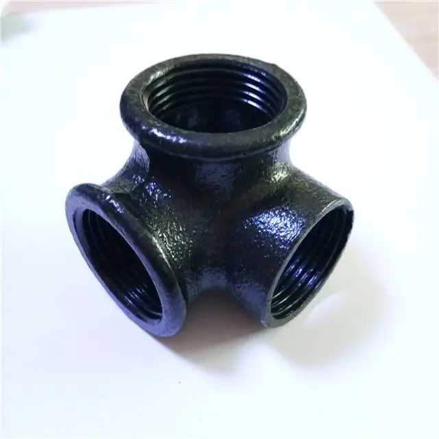 black 3 way female tee pipe fitting