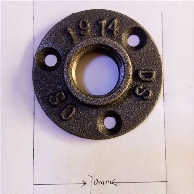 Antique black metal threaded flanges for furniture