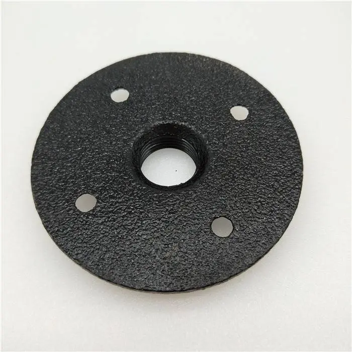 High Quality Black Malleable Iron Threaded Water 1 Inch Pipe Floor Flanges