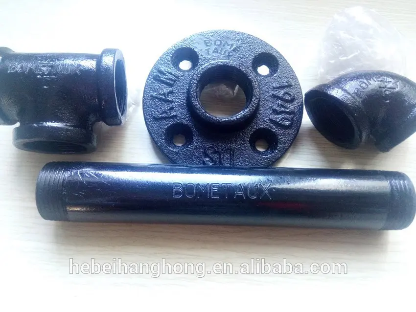 Durable Vintage Black Iron Pipe Floor Flange for Pipe Furniture
